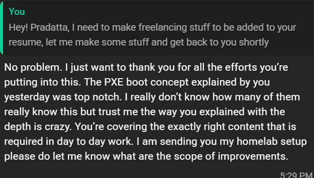 Linux training testimonial